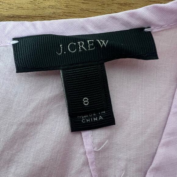 J. Crew Bell Sleeve Button Back Top Sz 8 Purple Lilac Blouse Cotton Casual - Picture 6 of 9